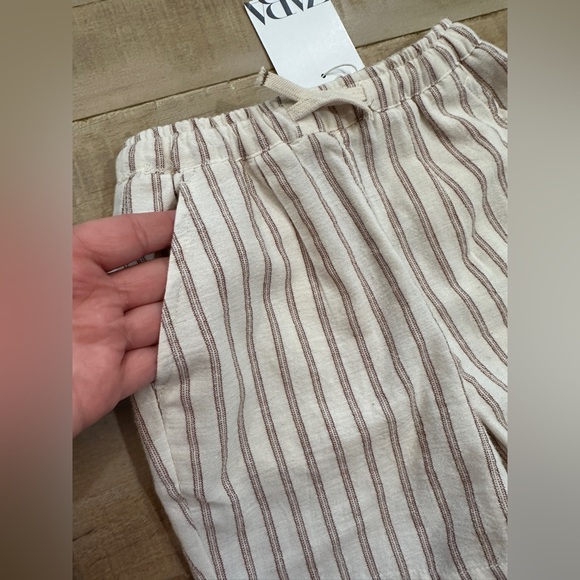 Zara boys tee shirt linen striped shorts matching set palm trees beach - Picture 8 of 12